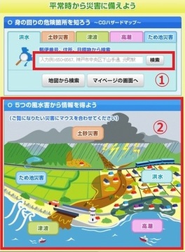 ホームページ画面　平常時から備えましょう