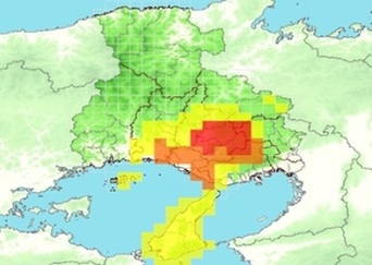 例　土砂災害危険度（県全域）