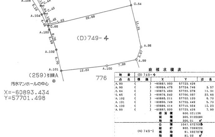 第3区画　地積図