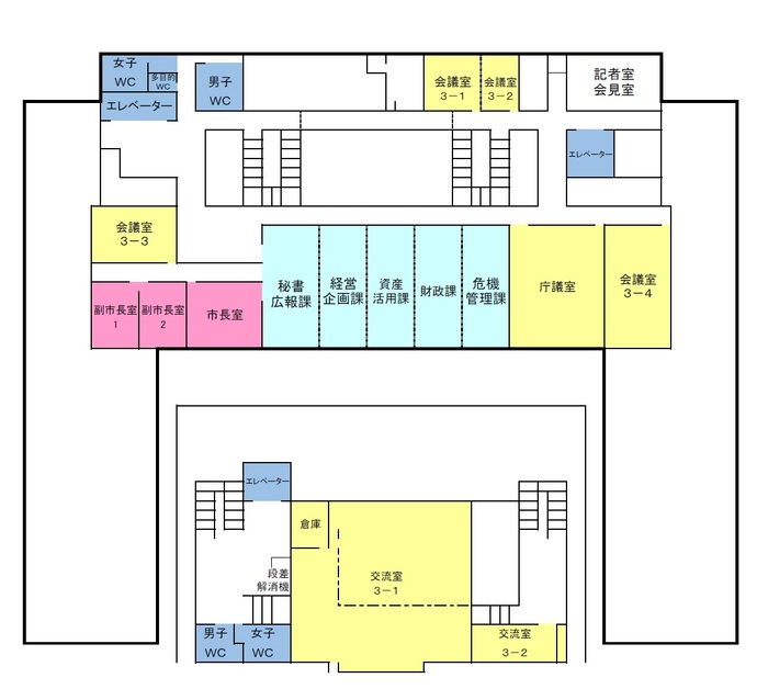 地図：本庁舎3階