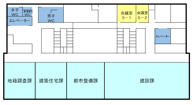 地図：本庁舎5階