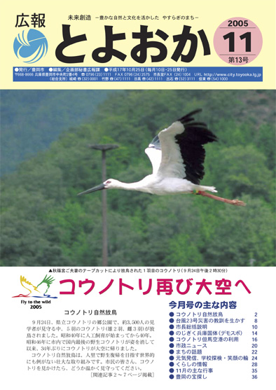 表紙：広報とよおか第13号（平成17年10月25日号）