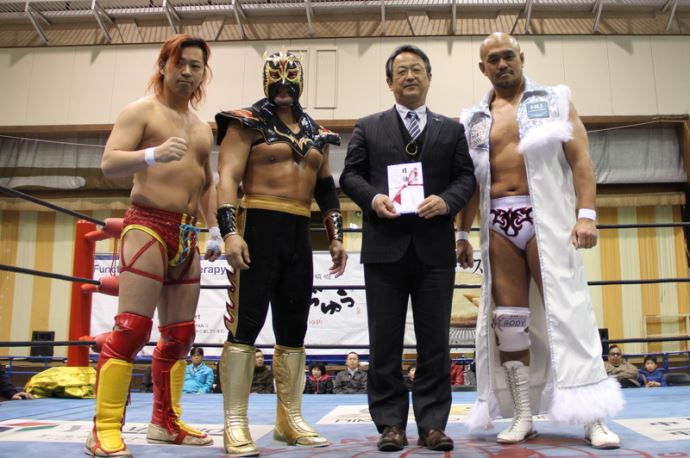 写真：オールジャパン・プロレスリング株式会社から寄付をいただきました