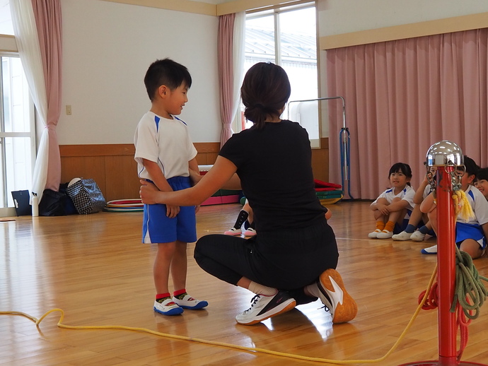 写真：ヘビ（長縄）のところ、すごく頑張ってたね。