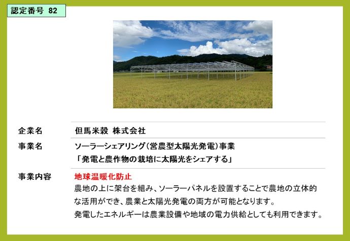 ソーラーシェアリング（営農型太陽光発電）事業