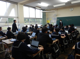 写真：豊岡北中学校　防災授号風景1