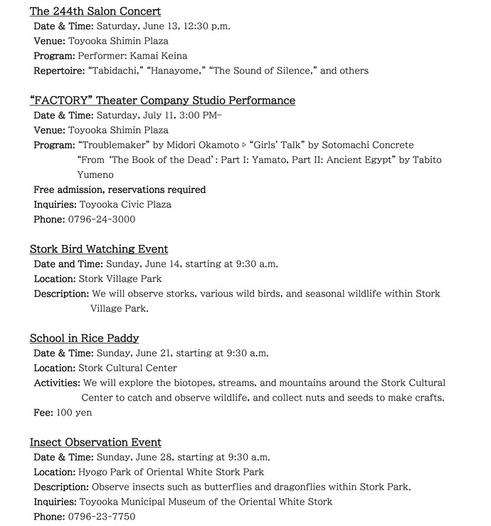 Toyooka Local Information (Mid-June to Early July)3
