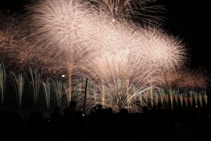 写真：夜空を埋め尽くす花火