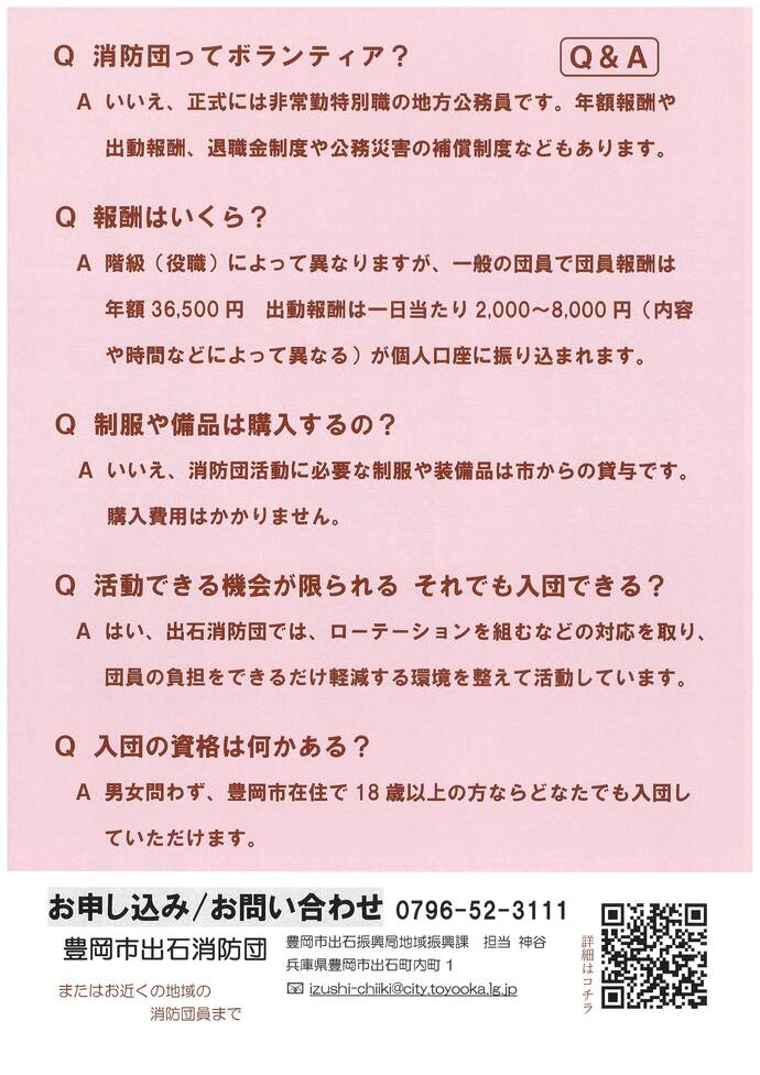 チラシ裏　消防団に関するQA