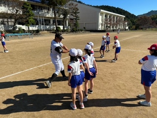 野球教室の様子（三方小学校1）