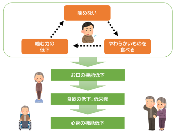 「オーラルフレイルを放っておくと」イメージ図