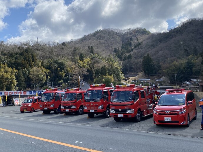 出動車両の整列