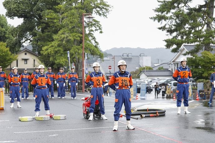 小型ポンプ操法の開始の様子