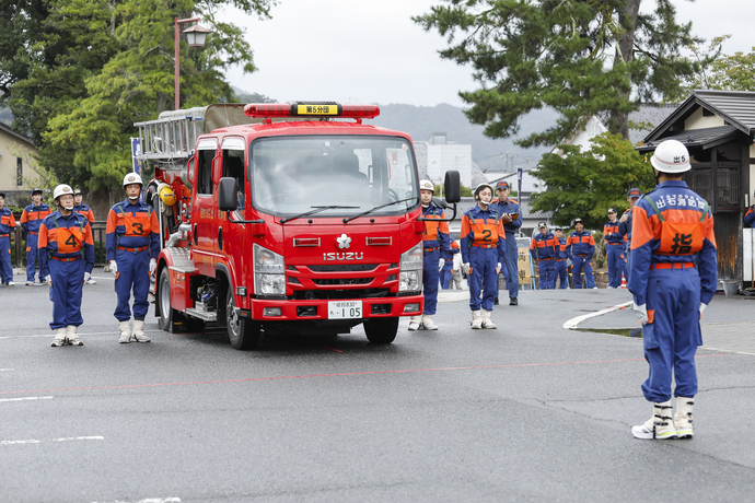 ポンプ車操法の競技開始の様子