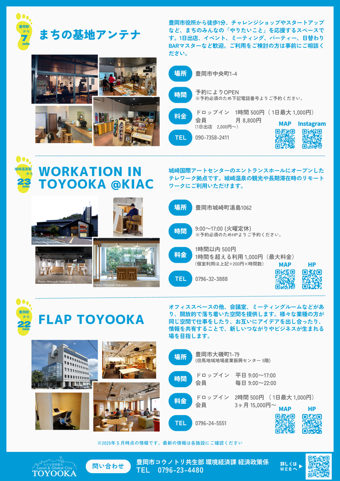 豊岡市コワーキングスペースパンフレット裏面