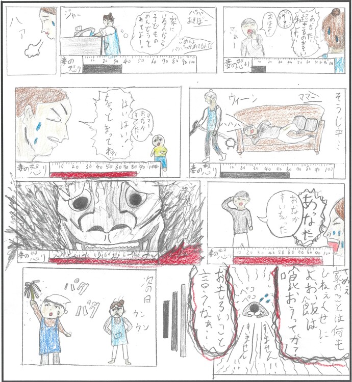 中学生が制作したマンガの画像