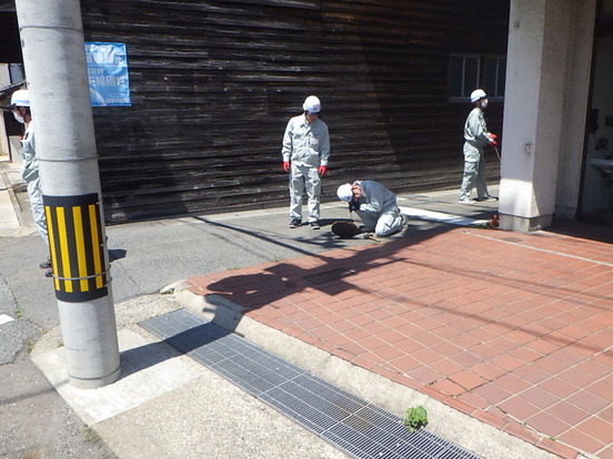 鋳鉄管調査状況(豊岡市京口地内)