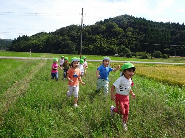写真：土手を走る様子