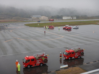 訓練会場 但馬空港