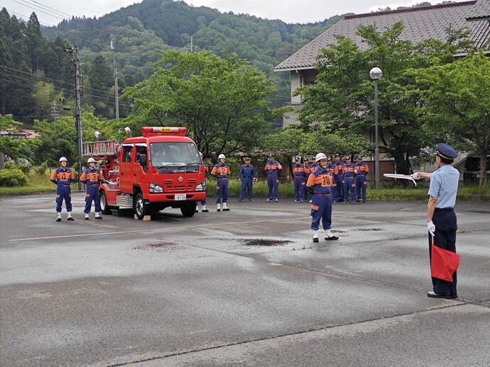画像：演技前の整列