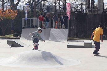 写真：スケートボードを楽しむ愛好者