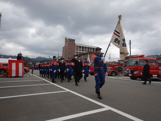 分列行進のようす