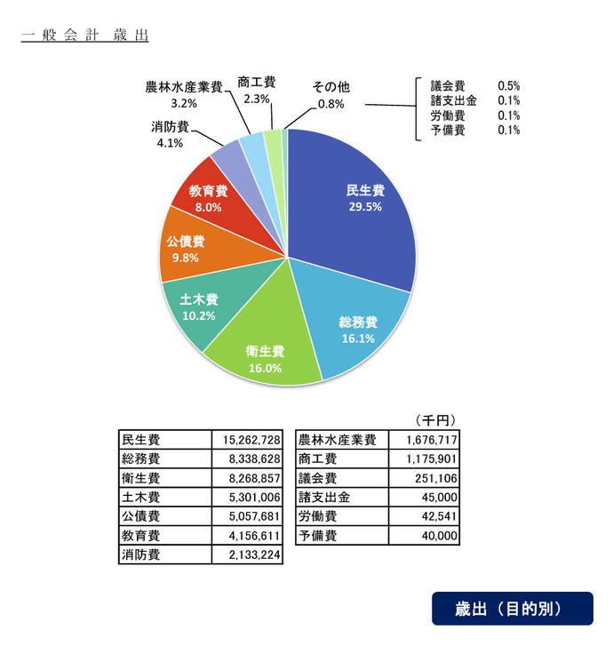予算規模と対前年度伸率および歳入歳出円グラフ